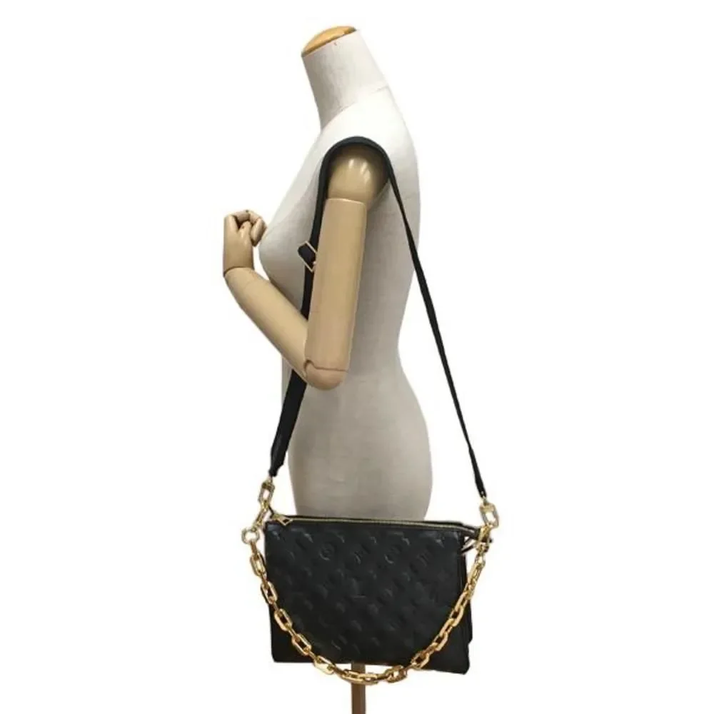 Louis Vuitton Coussin PM 2 Way Chain Shoulder Bag Leather Monogram Noir Black